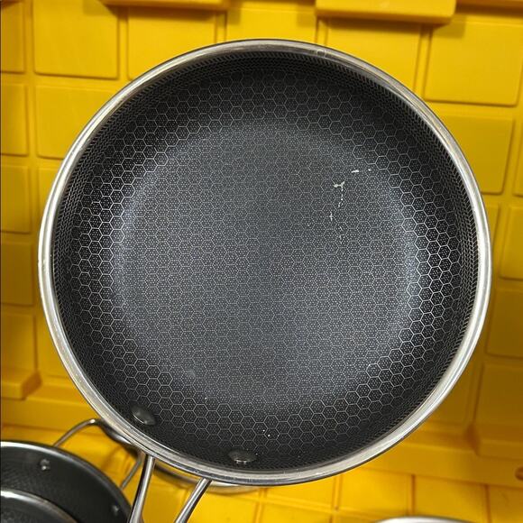 HEXCLAD 5 Piece Nonstick Stainless Steel Frying Pan Set 8 10 12 Wok $600 - Picture 10 of 11